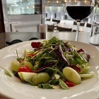 My green salad and wine  at Sin Athina  in Athens