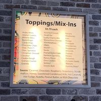 Toppings menu   at Urban Desserts in Gold River