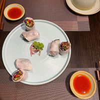 Lovely spring rolls  at La Moi Plant-Based Restaurant in Ho Chi Minh City