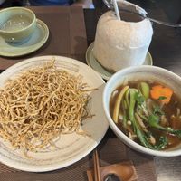Crispy noodle stir fry   at La Moi Plant-Based Restaurant in Ho Chi Minh City