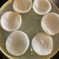 Rice crisps that come w the salads   at La Moi Plant-Based Restaurant in Ho Chi Minh City