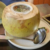 Coconut soup at La Moi Plant-Based Restaurant in Ho Chi Minh City