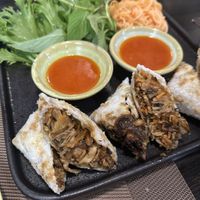 Square spring rolls  at La Moi Plant-Based Restaurant in Ho Chi Minh City