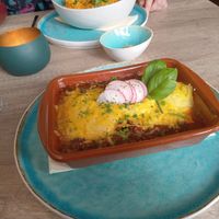 Lentil potato bake at Greens&Beans  in Bruges