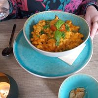 Pasta pesto at Greens&Beans  in Bruges