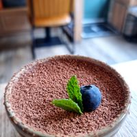 Chocolate mousse at Greens&Beans  in Bruges