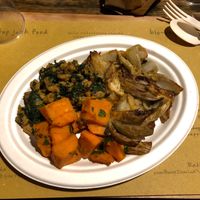 All gluten free! Fennel, sweet potato and spinach with soy.  at Radicetonda - Via Spallanzani in Milan