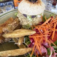 Falafel hummus burger    at Green Hand Vegetarian and Vegan Food in Chiang Mai