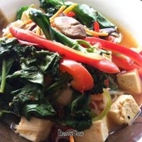 Thai noodles with tofu, all veggies and garlic chili sauce at SymBowl in Kirkwood