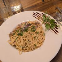 vegan carbonara at L'Osteria Italiana in York