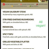 Menu - vegan part   at Kilimanjaro Kafe in Cebu