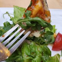 Fry eggplants in the salad at Chalet  in Bukhara