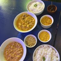 Moqueca de banana com palmito e strogonoff de grão de bico com palmito. Ambos ótimos   at Kitanda Emporio and Gastrobar in Salvador