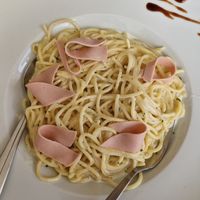 Vegane carbonara at American Grillhaus in Oberhausen