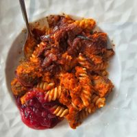 Pasta with "meat" balls at PLANTS Kitchen & Bar in Almaty