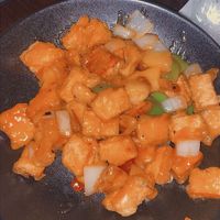 sweet and sour tofu - vegan at P.F. Chang's in Winter Park
