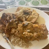 I had a filo pie, a curry, and lasagna (butternut squash). All tasted amazing.  at Manna Haven in Byron Bay