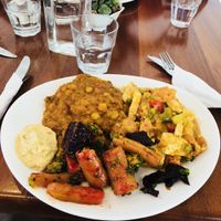 Man size vegan meal.  at Manna Haven in Byron Bay