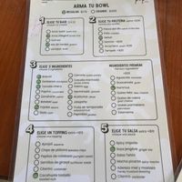 Bowl menu   at Papi Bowls in Puerto Escondido