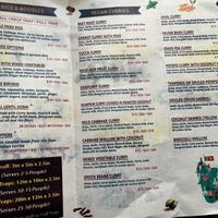 Menu at Blue Lotus Temple in Woodstock