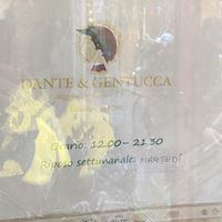 Opening hours  at Dante & Gentucca in Lucca