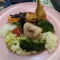 Japonica rice roll with fried soybean roll in BBQ sauce at Joys Cafe - 悅素 in Kowloon