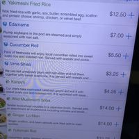 Blue is vegan, green is veg. at MSP - Shoyu - T1 in Minneapolis