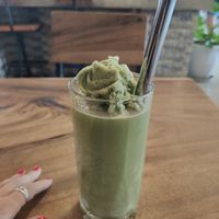 Matcha shake with soy milk at Naked Espresso in Vang Vieng