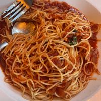 Angel hair with red sauce   at Bella Vino Restaurant in Ridgway