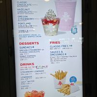 Vegan cosmic bliss shakes  at PDX - Burgerville - Clocktower in Portland