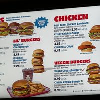 Menu clearly marked options   at PDX - Burgerville - Clocktower in Portland