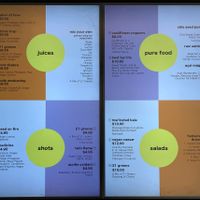 Wall menu (NB: they also offer soups, not listed here) at Goodsugar in New York City