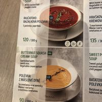 Menu  at La Mouka in Prague