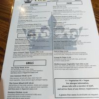 Menu featuring several vegan options. at The Crown Abbey Foregate in Shrewsbury