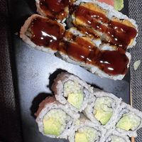 Sweet potato roll, avocado cucumber roll  at Ramen Time in Williamsburg
