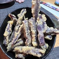Fried purple potatoes   at Ramen Time in Williamsburg