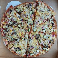 House special with added pineapple at Friend's Pizza & Pasta in Calgary