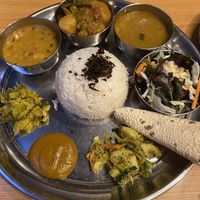 Set plate with chicken curry swapped for vegetable  #Veganuary at Mama Papa in Odawara