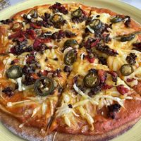 American hot pizza (ask for vegan cheese)  at Sunmoon - Septemvri in Sofia