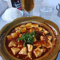 Tofu picante with rice, I paid 5,80 € at Wenzhou II in Barcelona