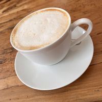 Café Latte mit Hafermilch  at portal cafe in Uberlingen