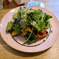 Vegan and gluten free waffle with avocado, scrambled tofu and vegetables. at Café Zaunkönig  in Dachau