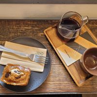 Banana and chocolate bread & coffee at Origin Coffee in North West London