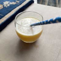 Apple juice (minus a sip!)  at Namché Organics in Namche