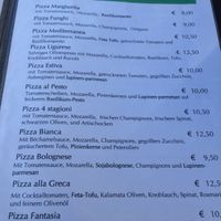 All vegan pizza choices  at L'Incontro in Karlsruhe