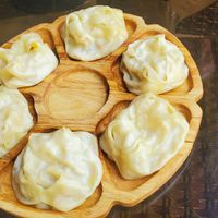 Pumpkin manti at Bibikhanum Teahouse in Samarkand