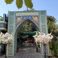 Cute entryway at Bibikhanum Teahouse in Samarkand