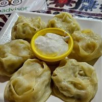 Manti with zucchini at Bibikhanum Teahouse in Samarkand