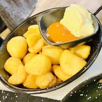 Lovely patatas bravas..,will do sauce on side for vegans 🌟🌟🌟🌟😊  at Casa Vani in Valencia