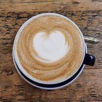 Oatmilk latte at Mihbaj Café & Kitchen in West London